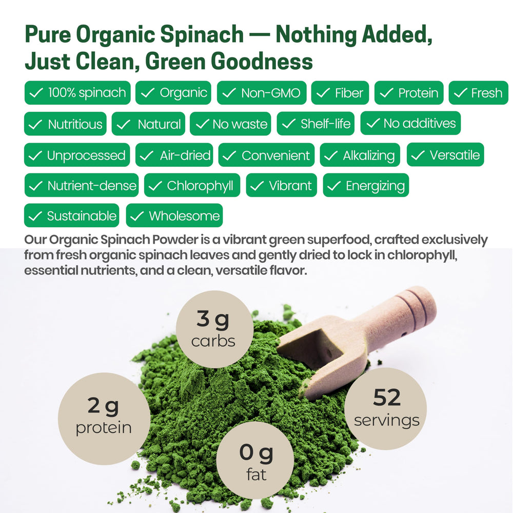 Z Natural Foods Spinach Powder stirred into soup for quick, nourishing meals.