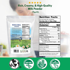 Z Natural Foods milk powder scoop for quick reconstitution and creamy beverages.
