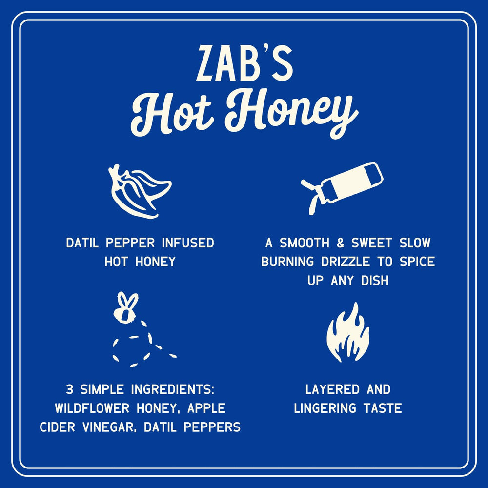 Zab's Hot Honey drizzle on pizza adds sweet heat and depth
