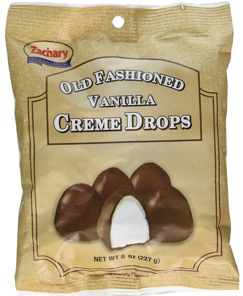 Zachary Vanilla Creme Drops three-pack display, nostalgic treat gift idea.