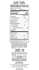 Zaffi Taffy with dye-free ingredients and natural flavors for kid-friendly snacking.