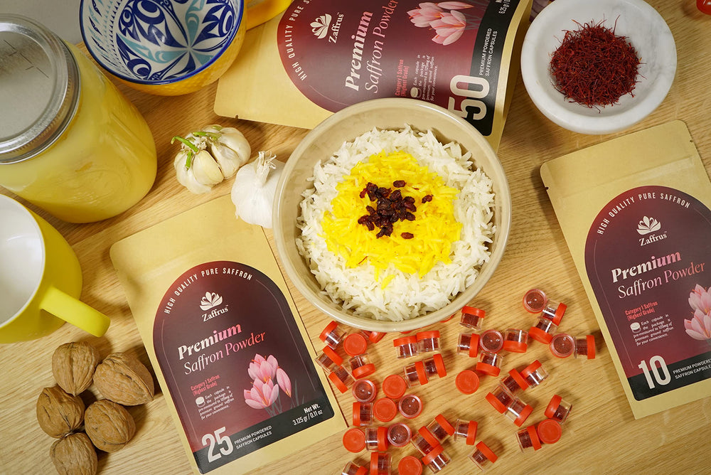 Zaffrus resealable packaging protects saffron from moisture and light.