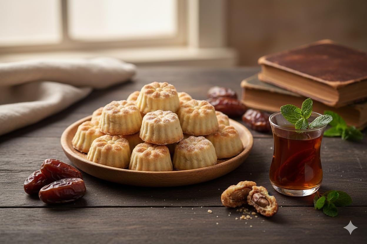 Zaitoune Maamoul Date Cookies date filling visible in cross-section.