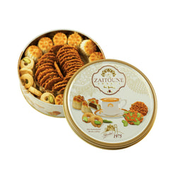 Zaitoune premium mini mixed cookies in a gift tin for tea time
