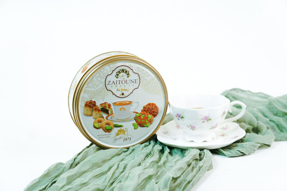 Zaitoune reusable gift tin featured as an elegant kitchen keepsake