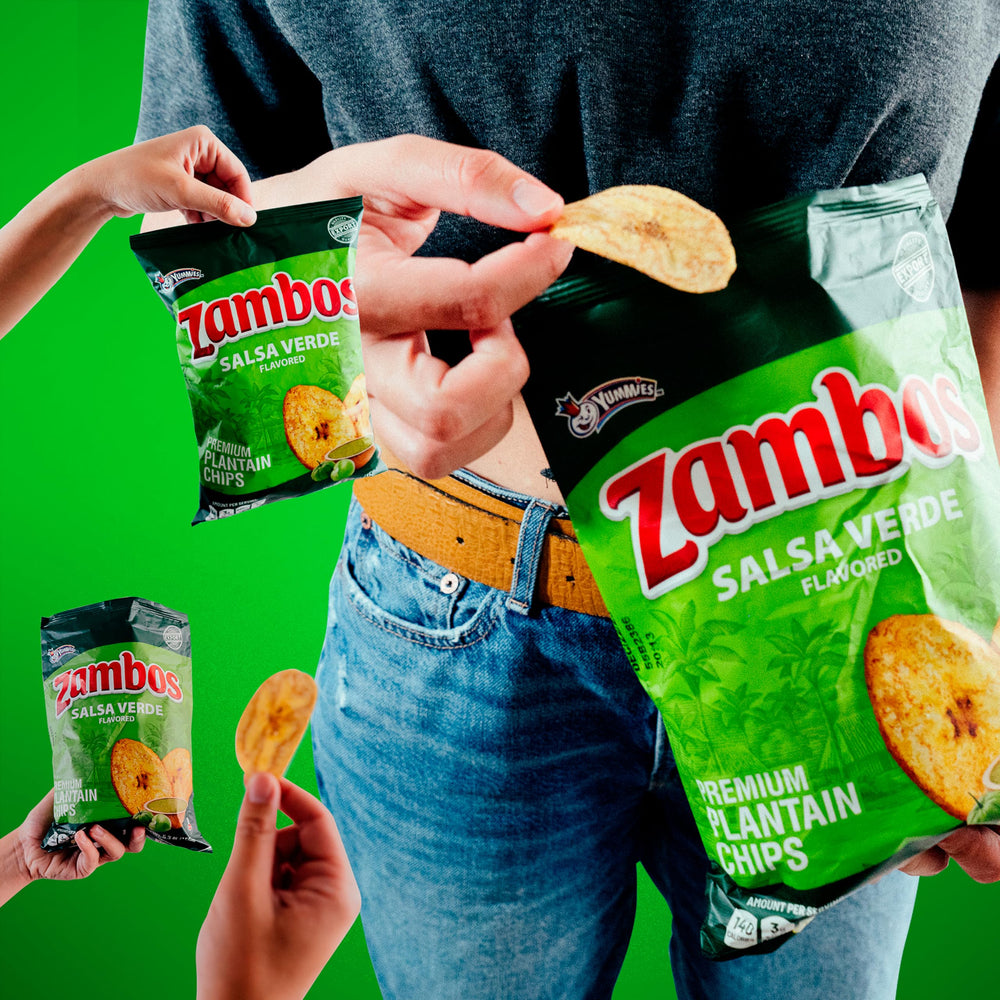 Zambos bag on shelf highlighting premium Latin inspired snack