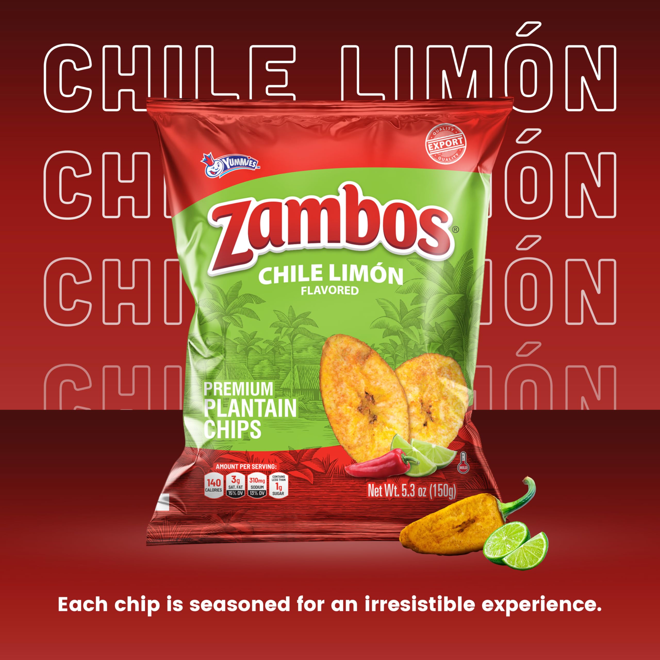Zambos Chile Limón Plantain Chips on a platter for gatherings.