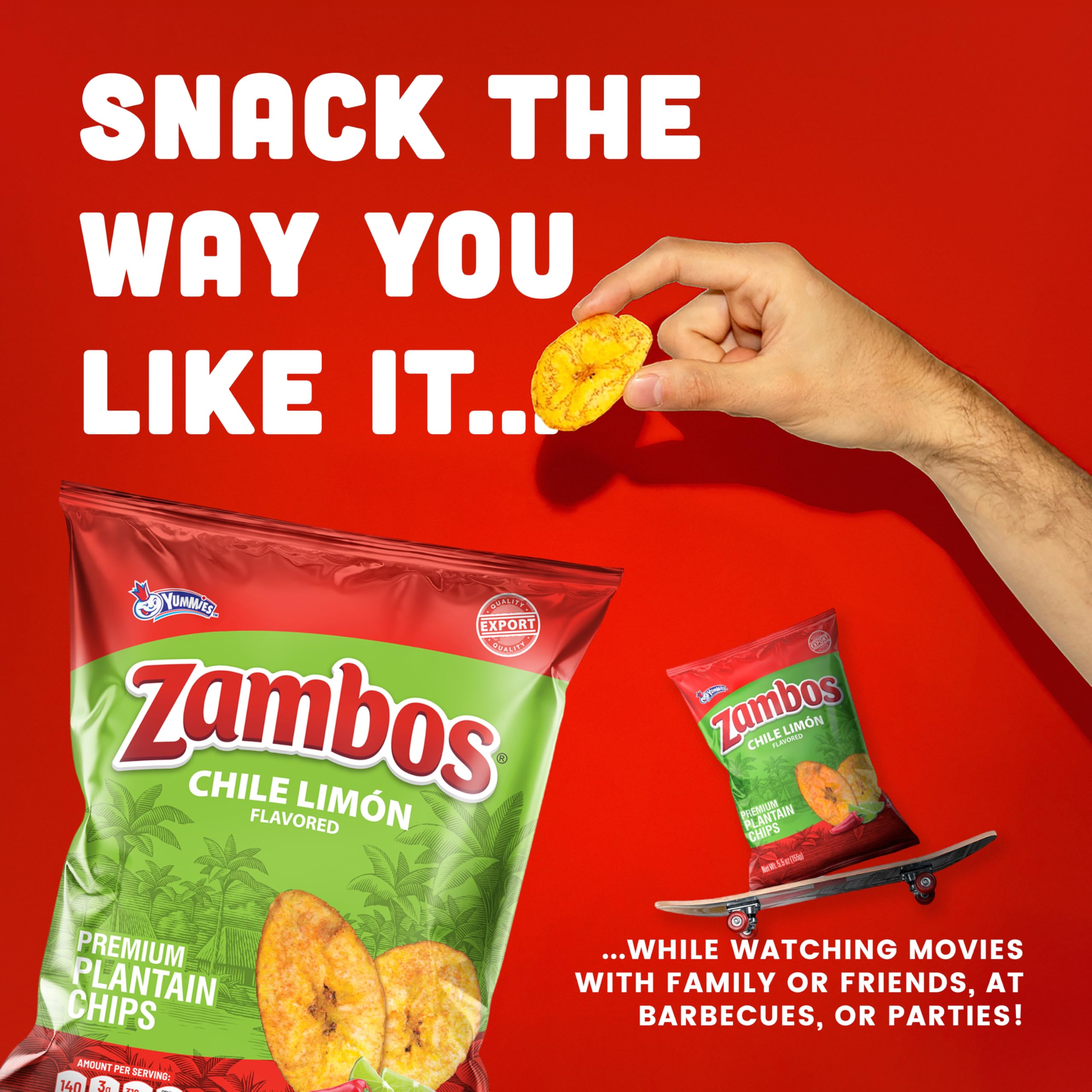 Zambos Chile Limón Plantain Chips as a convenient travel snack option.