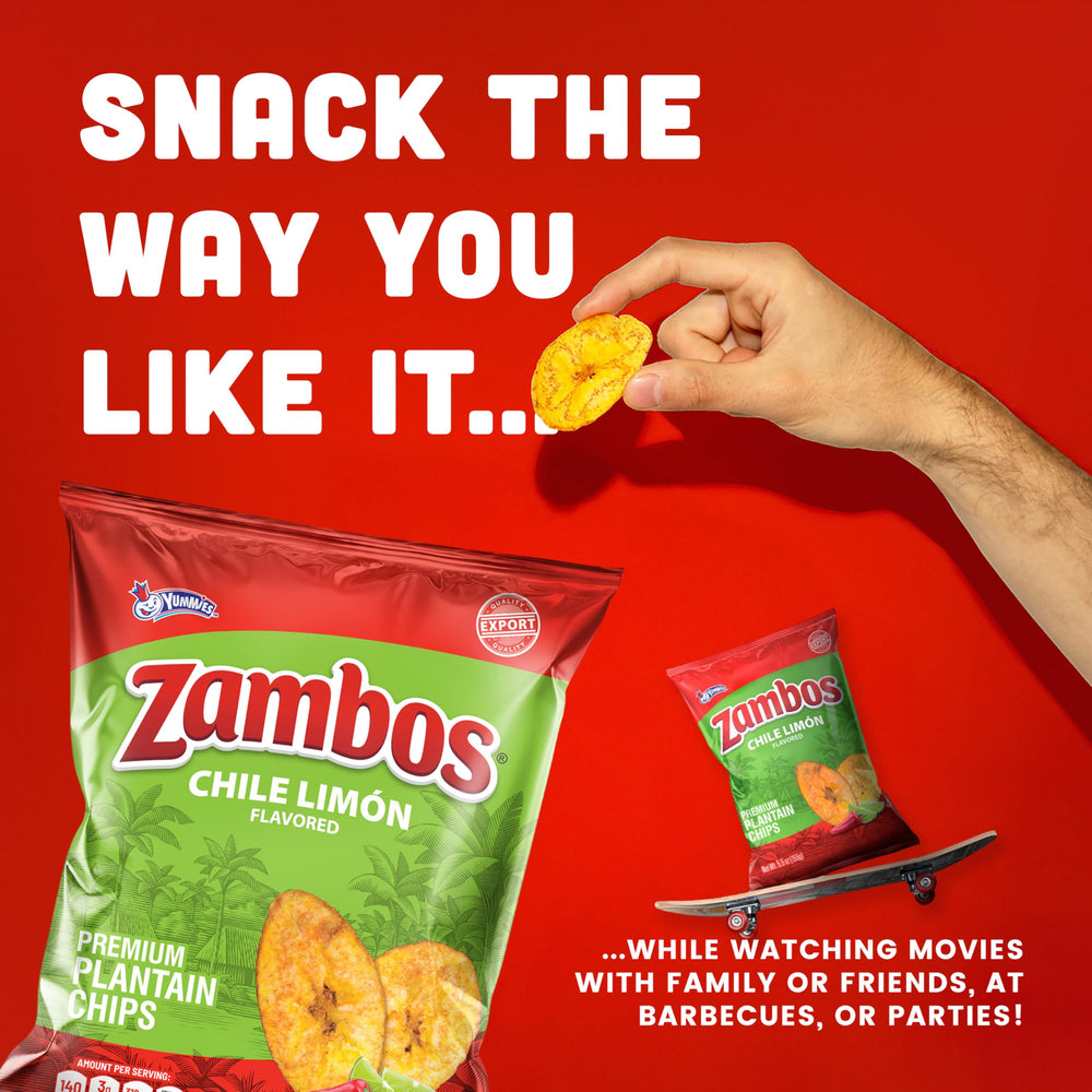 Zambos Chile Limón Plantain Chips as a convenient travel snack option.