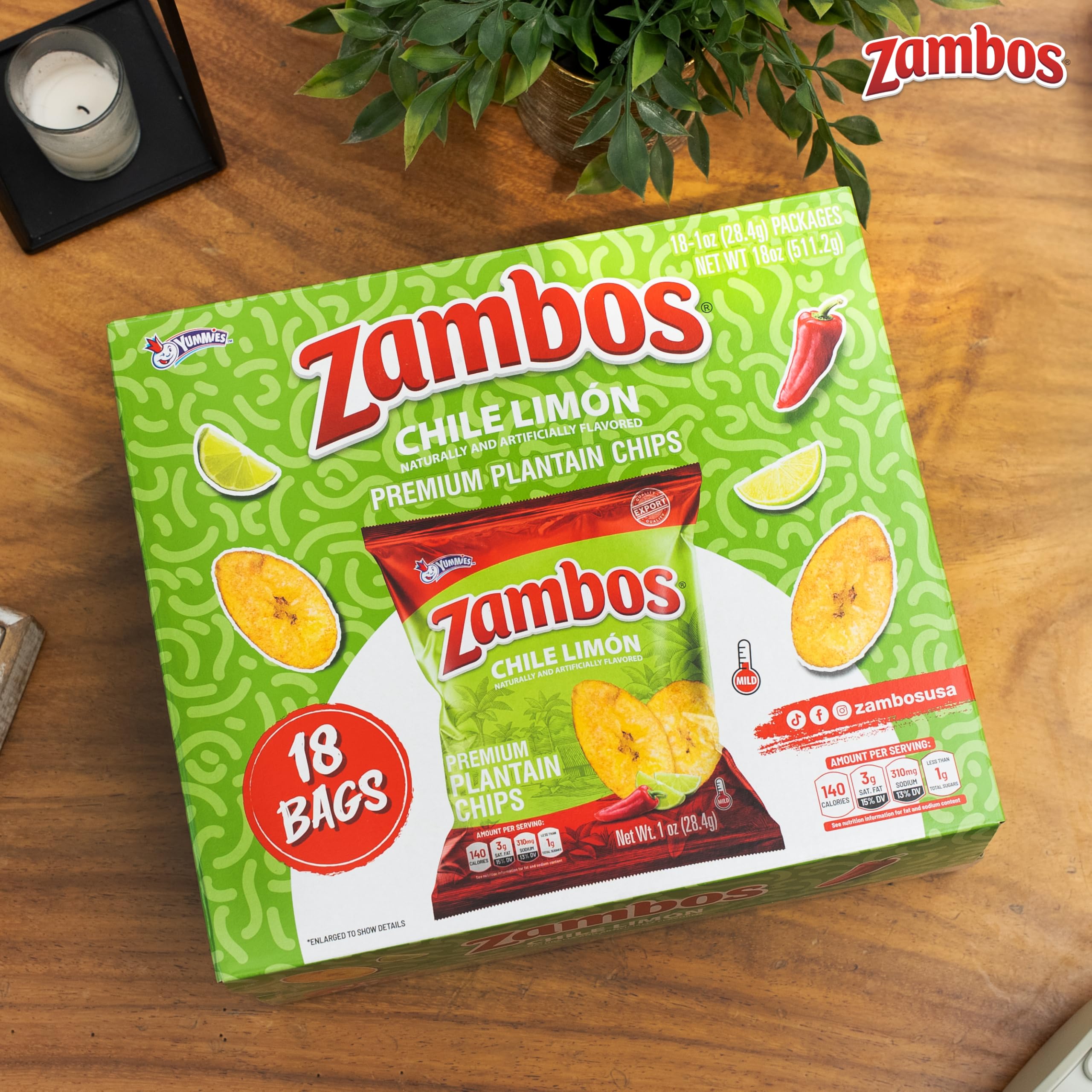 Zambos display-ready packaging suitable for concession stands and retail shelves.
