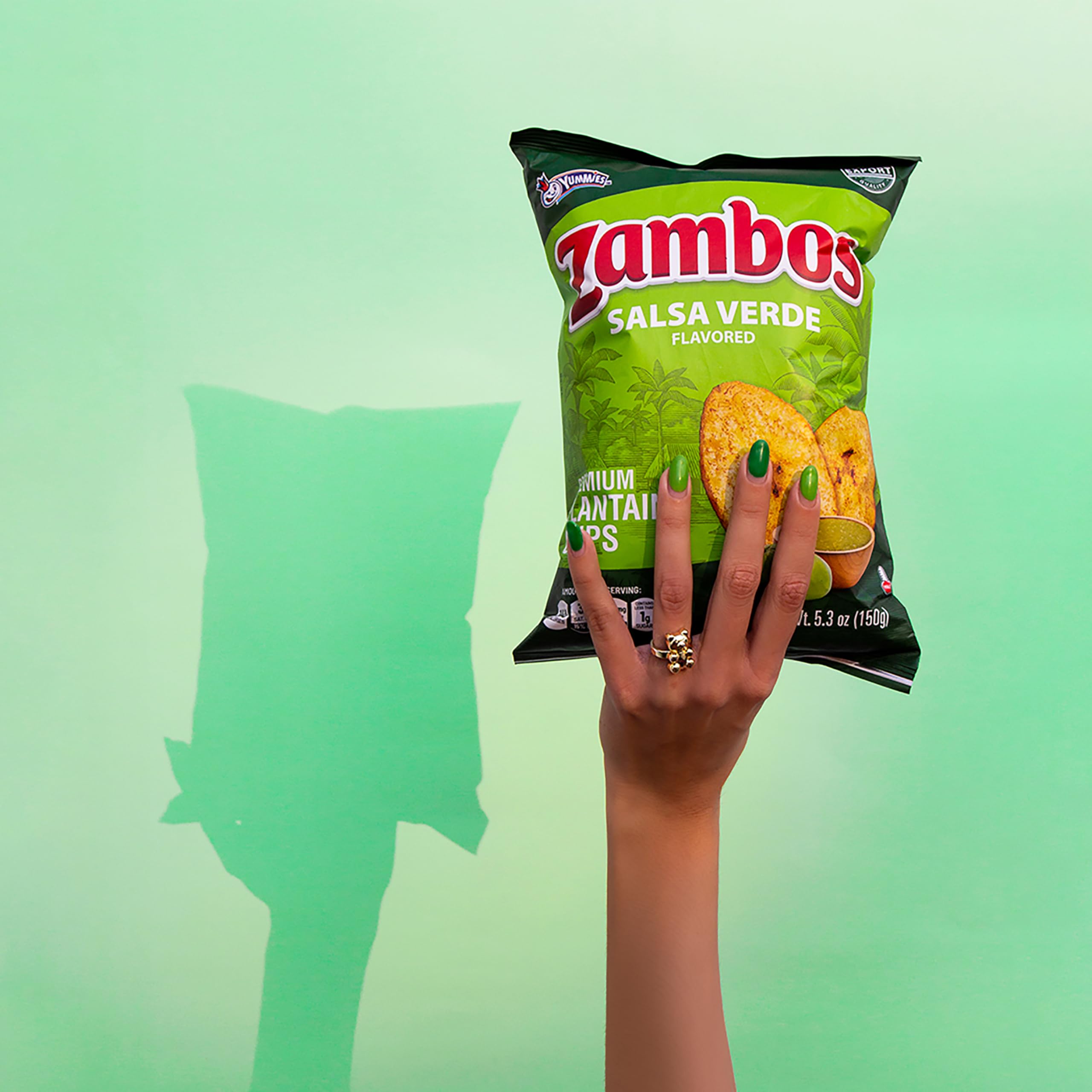 Zambos Plantain Chips variety flavors display for tasting
