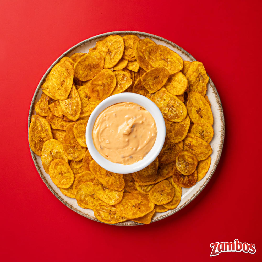 Zambos chips arranged on a plate for party snacking