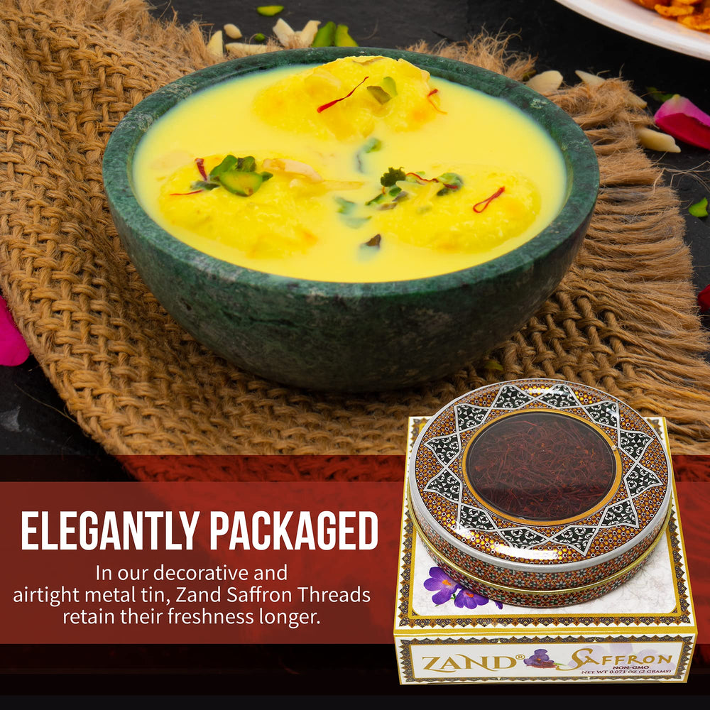Zand saffron threads 2g on rice dish evokes fragrant basmati cooking