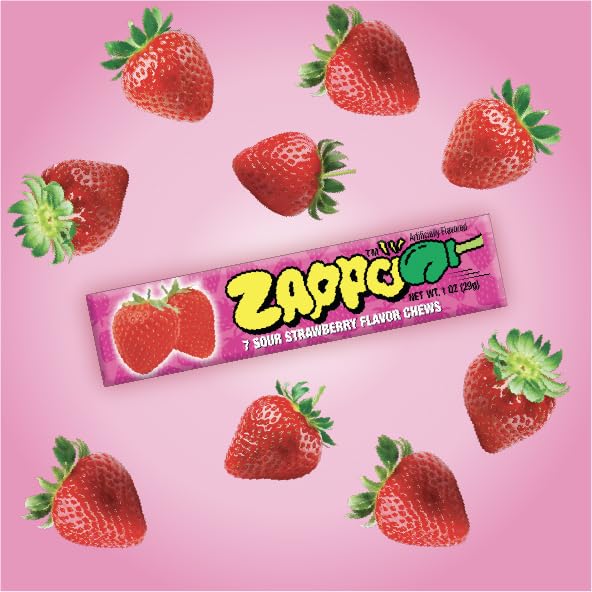Zappo Blue Raspberry flavor stick close-up, tangy bite for party favors.