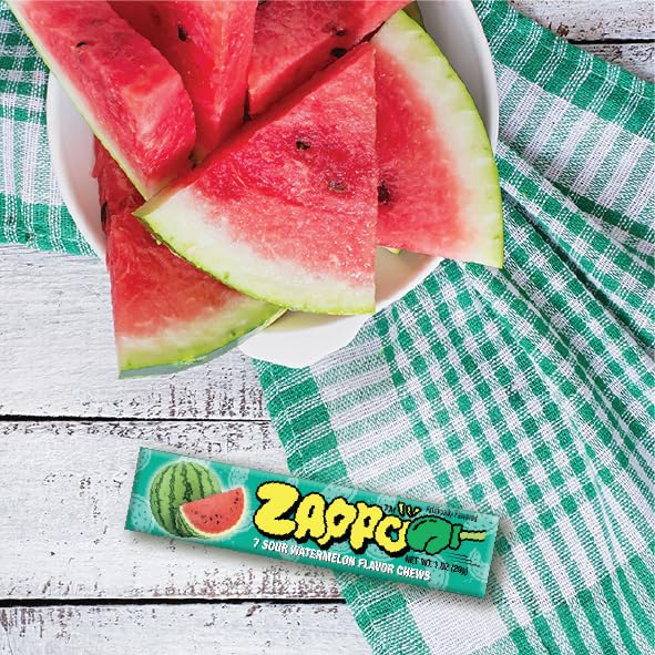 Zappo Strawberry flavor stick close-up, soft chew perfect for lunchboxes.