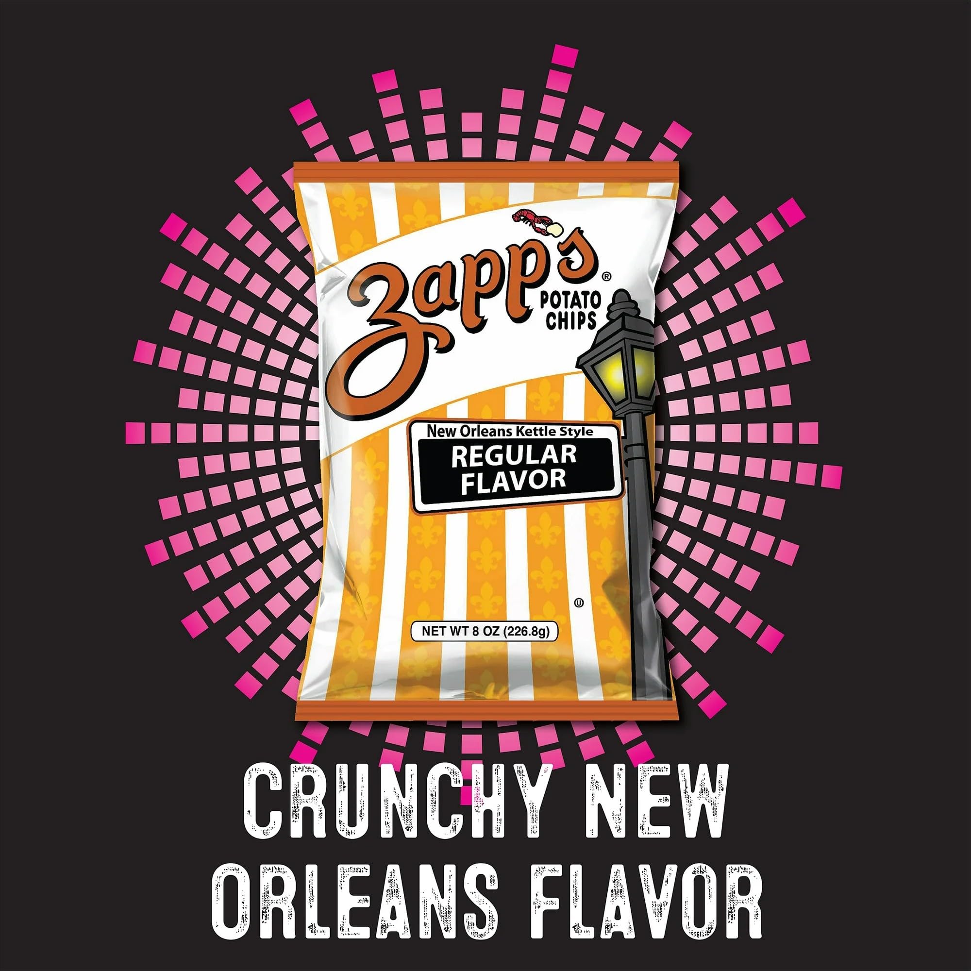 Zapp's kettle chips from a fresh-batch process, inviting you to taste.