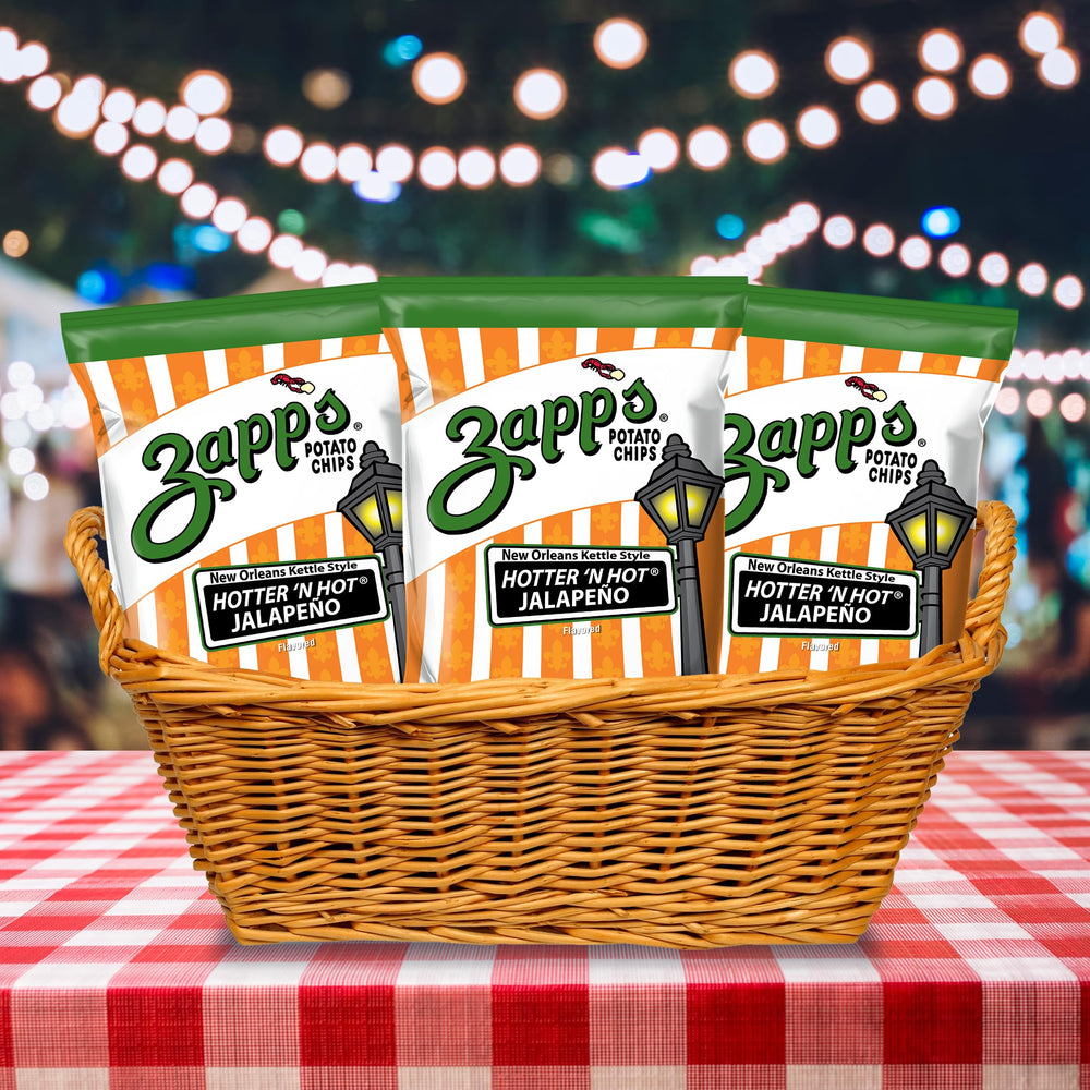 Zapp's New Orleans kettle chips variety pack display, ready for gifting or sharing.