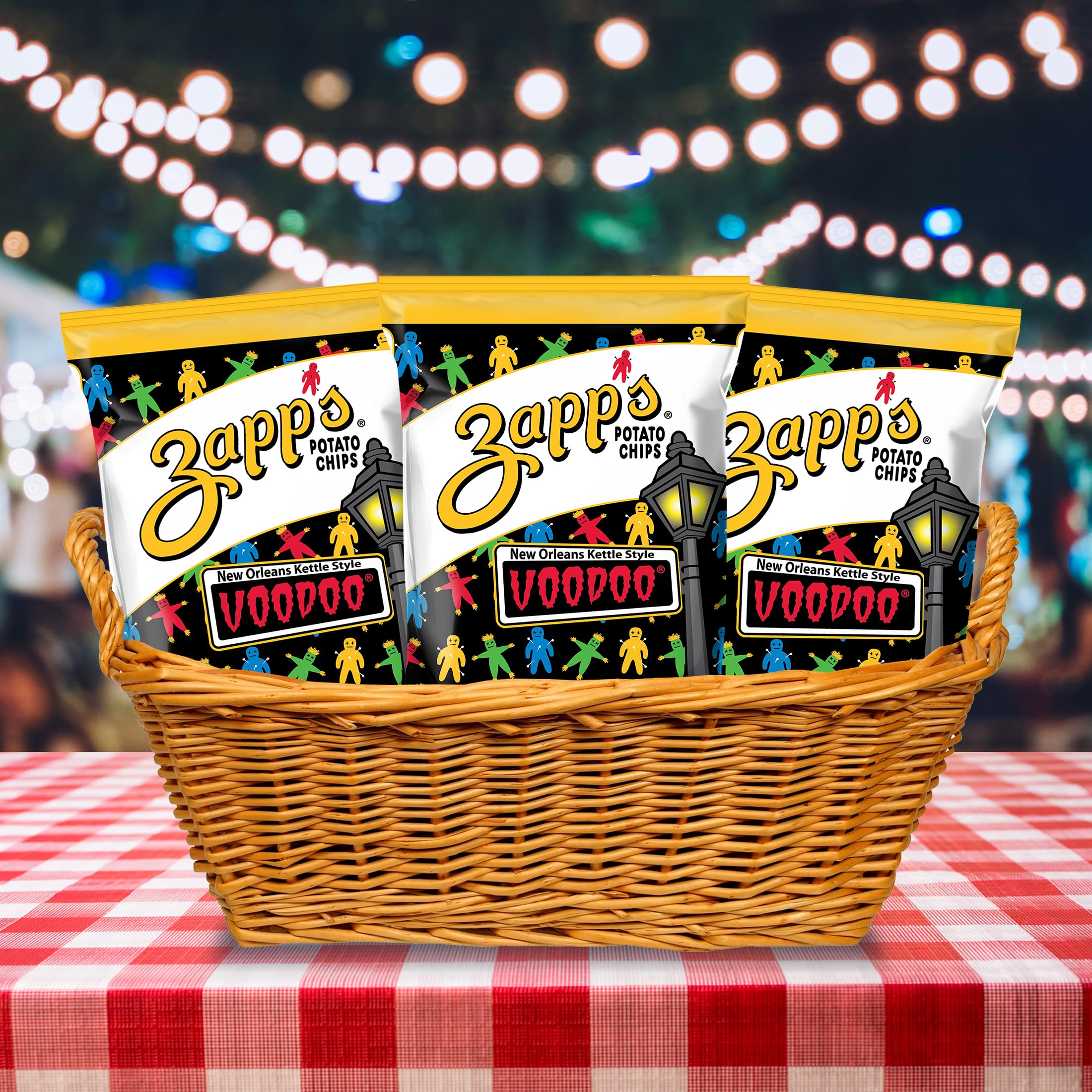 Zapp's Voodoo chips New Orleans flavor evoking Cajun culture.