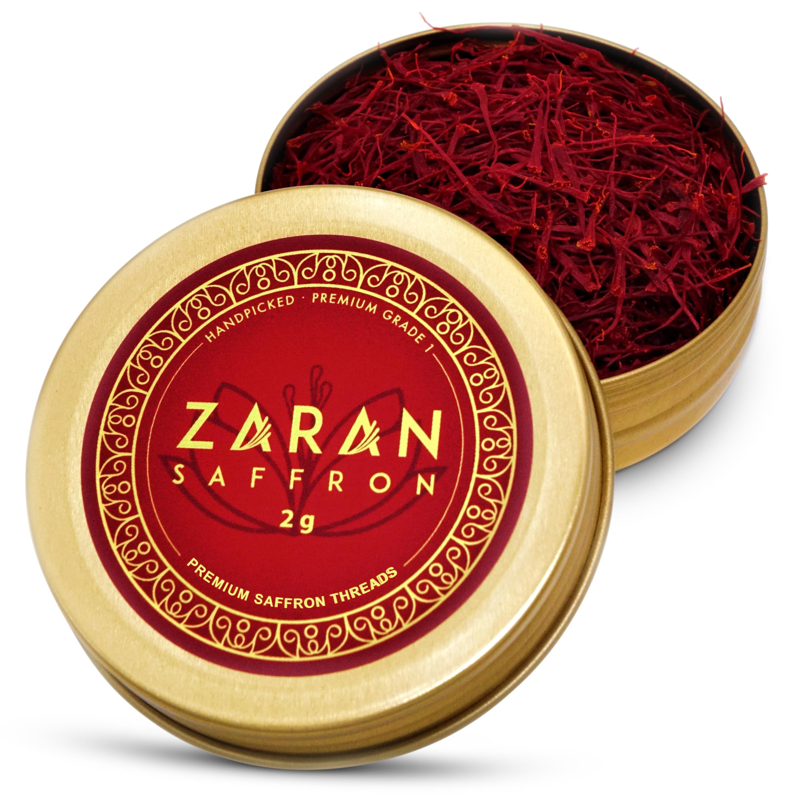 Zaran Saffron Super Negin bottle pour showing premium threads for rich color