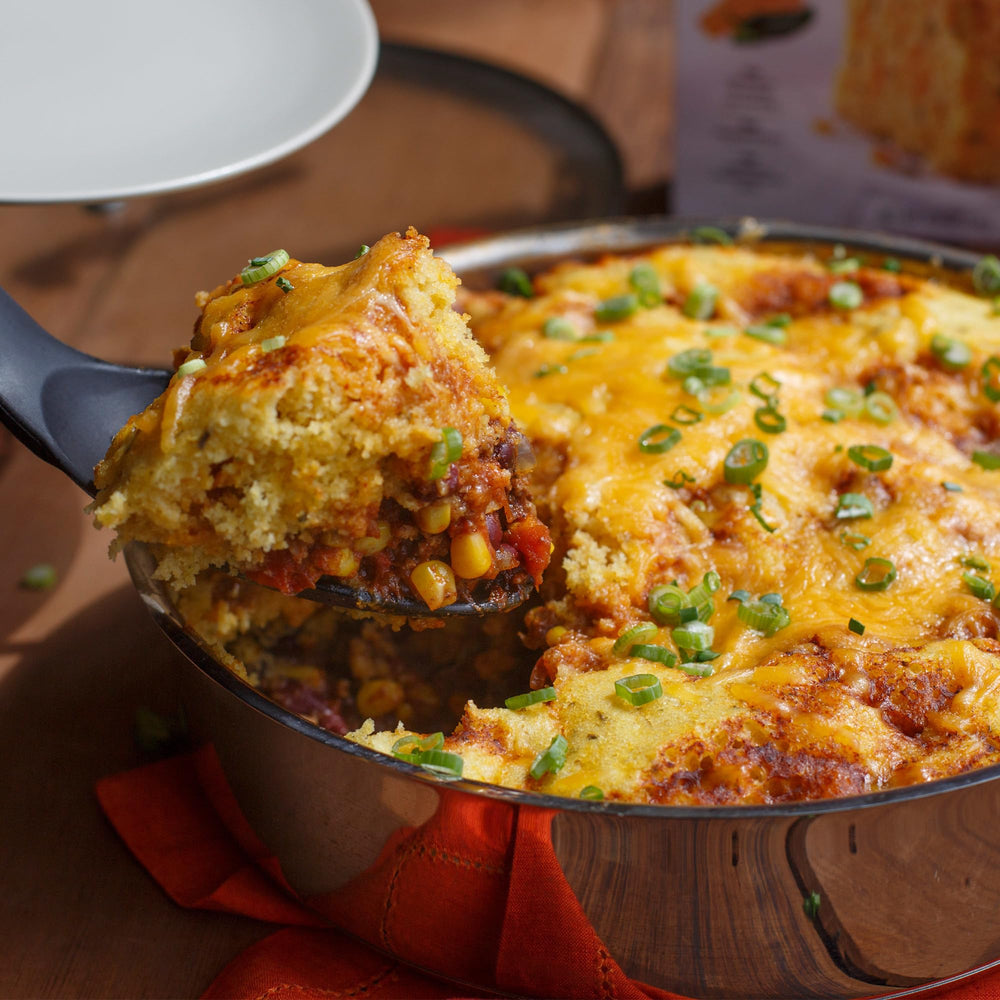 Zatarain's cornbread baking in oven with a golden crust.