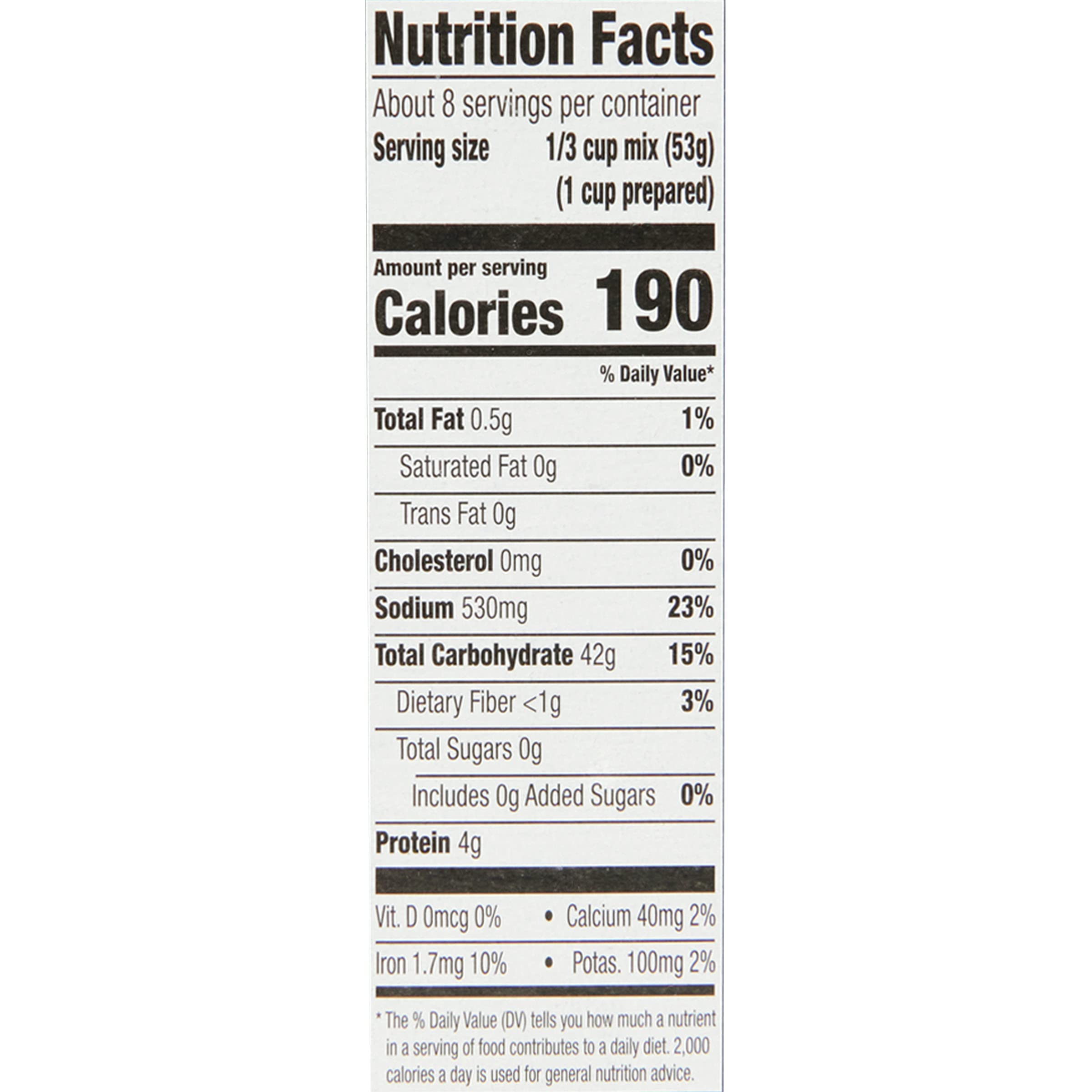 Zatarain's Cilantro Lime Rice ingredients list highlighting cilantro and lime notes.
