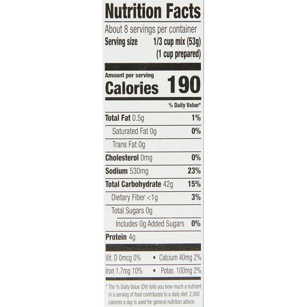 Zatarain's Cilantro Lime Rice ingredients list highlighting cilantro and lime notes.