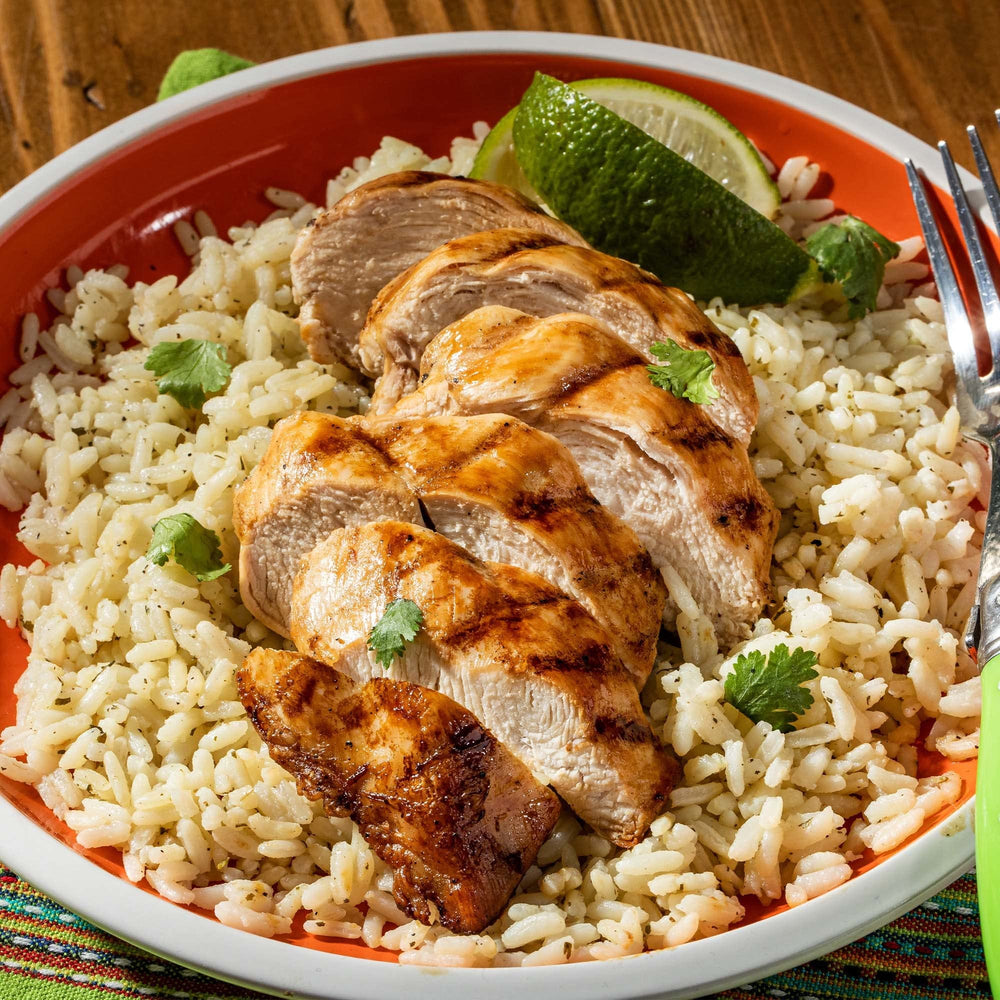 Zatarain's Cilantro Lime Rice featured for taco night with fajitas.