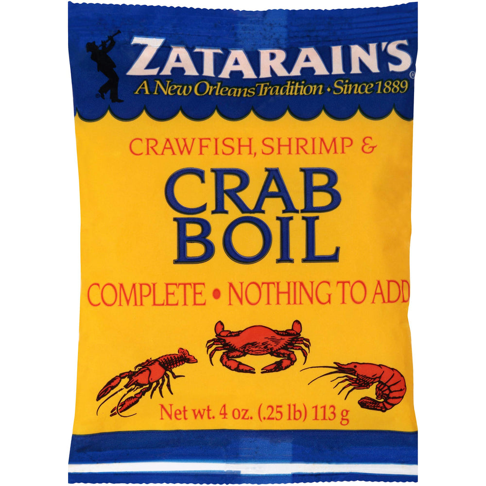 Zatarain's crawfish boil packet delivering bold seafood flavor for gatherings.