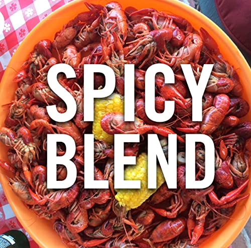 Crawfish, shrimp, and crab meal prepared on a serving tray after simmering.