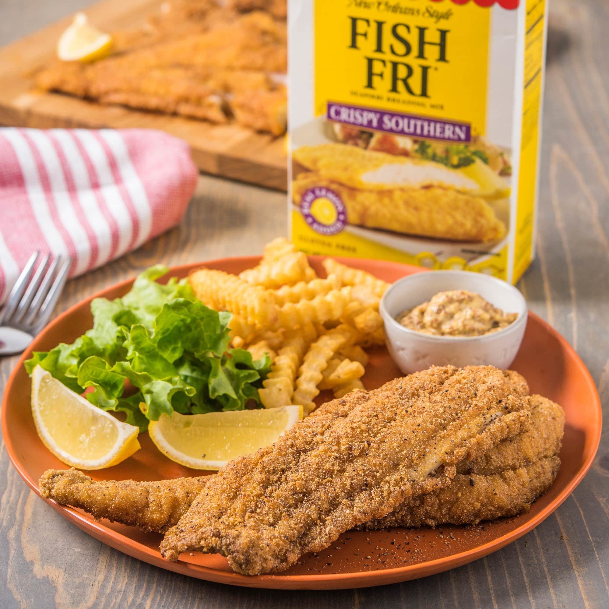 Zatarain's Crispy Southern Fish Fri deep-fry yields a light, golden crust.