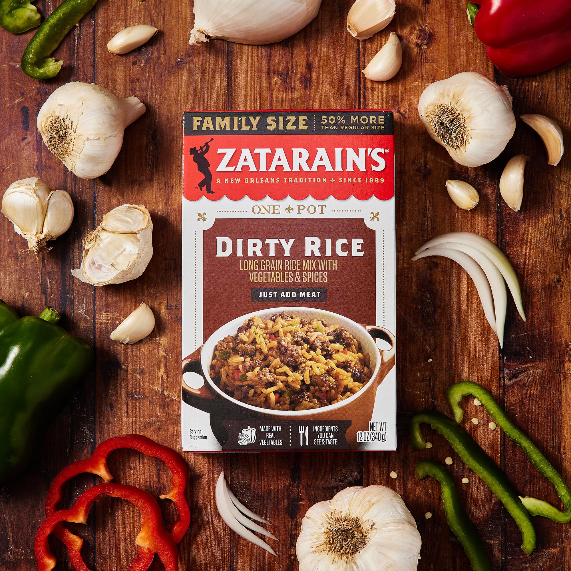No MSG label emphasized on Zatarain's Dirty Rice Mix
