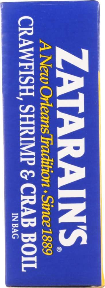 Close-up of Zatarain's crab boil spice blend with bold aroma.