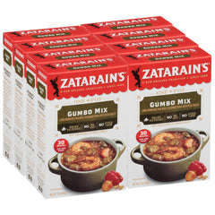Zatarain's Gumbo Mix packaging display for quick weeknight dinners.