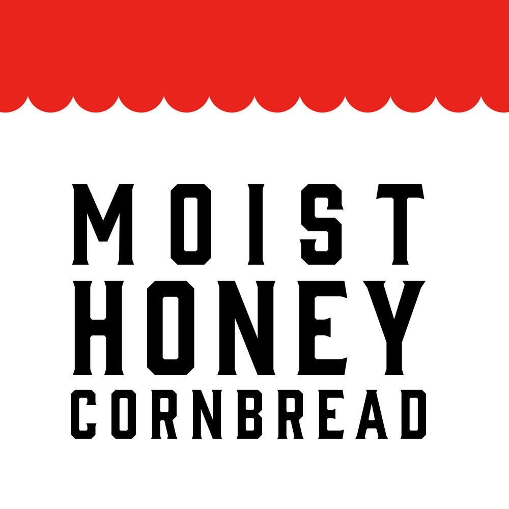Zatarain's Honey Butter Cornbread Mix closeup with honey – real honey flavor
