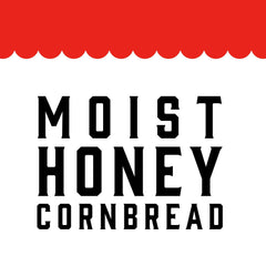 Zatarain's Honey Butter Cornbread Mix closeup with honey – real honey flavor