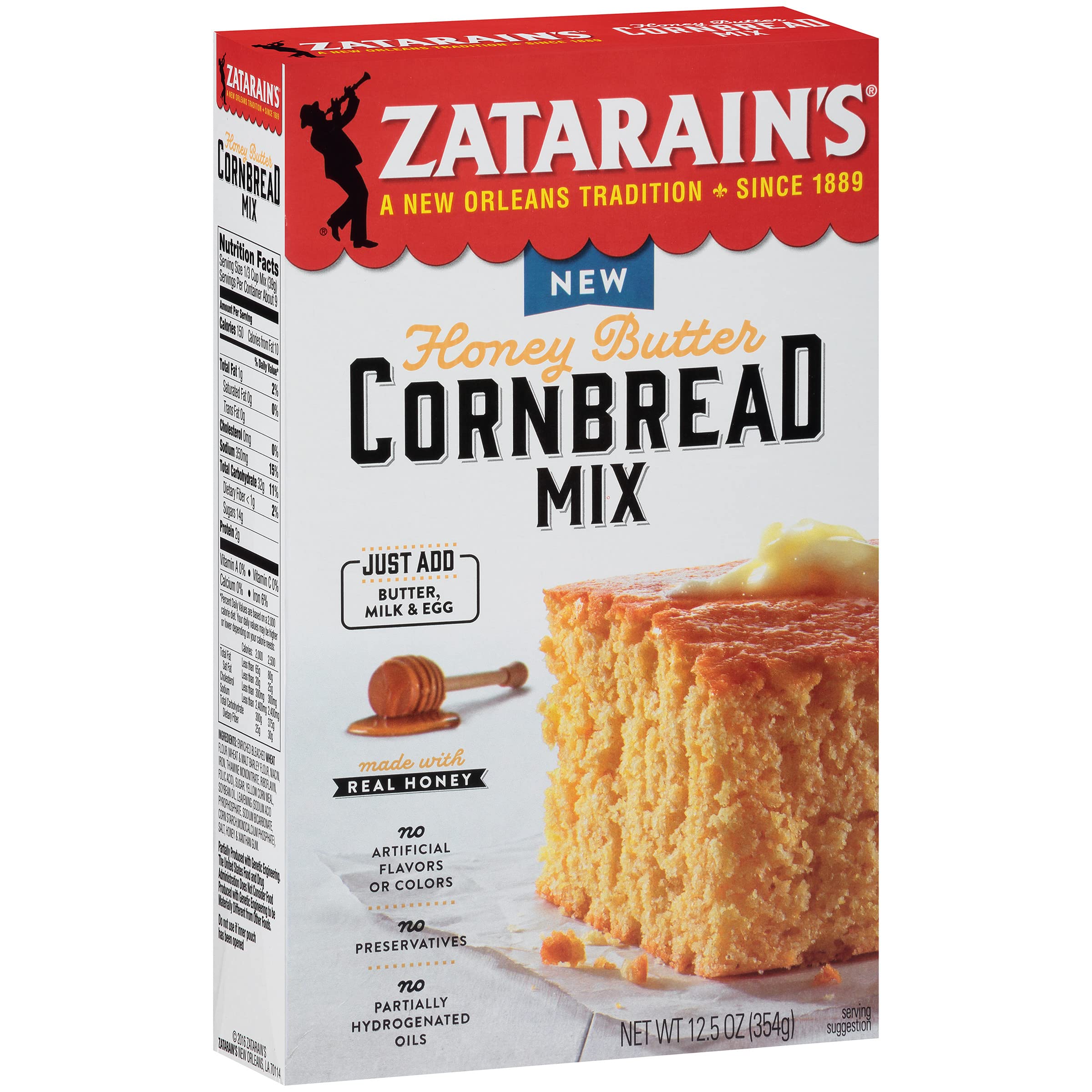 Zatarain's Honey Butter Cornbread Mix pack – convenient six-pack for quick family meals