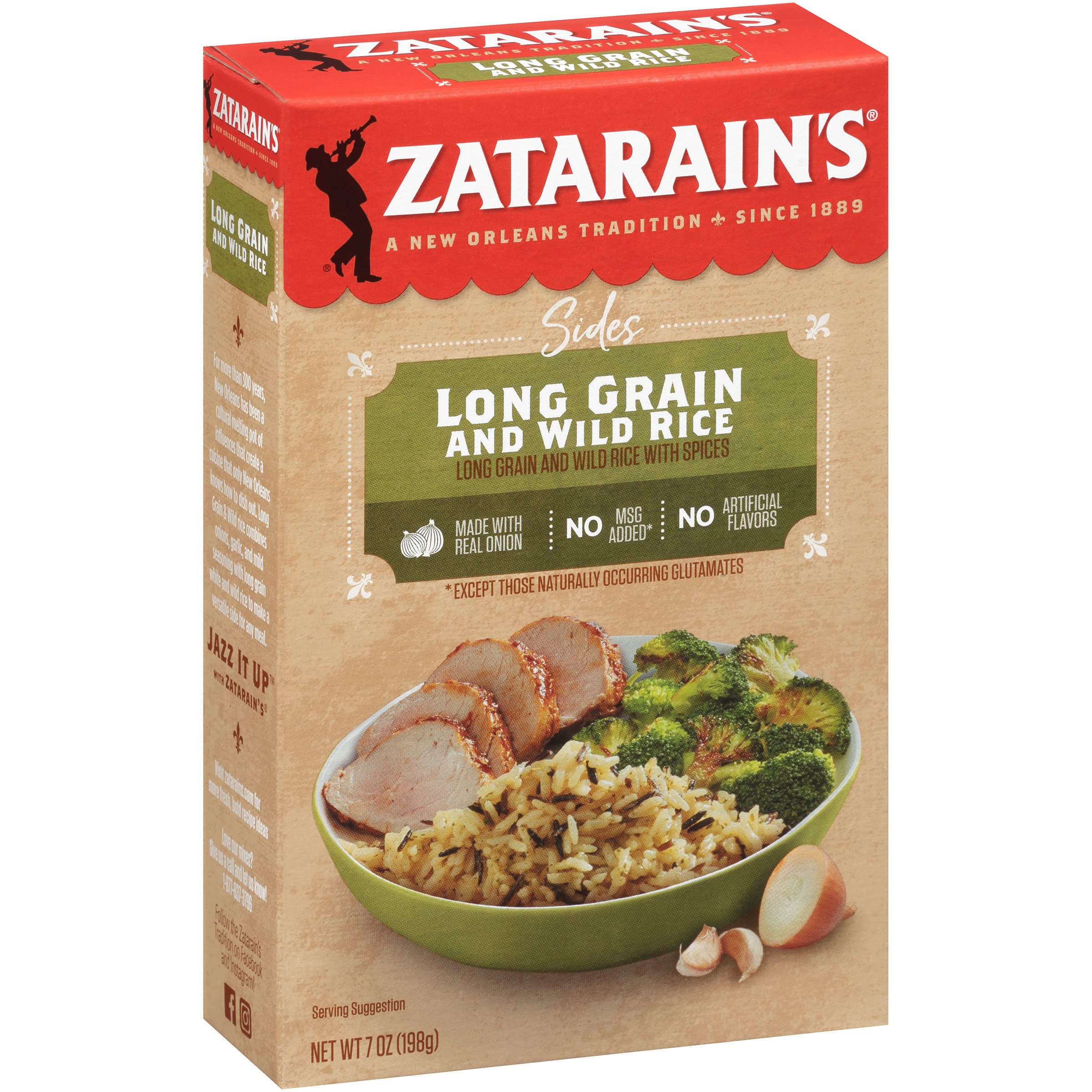 Zatarain's Long Grain & Wild Rice steaming-pot shows a quick, fragrant dinner option.