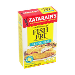 Zatarain's seafood breading mix package ready to use.