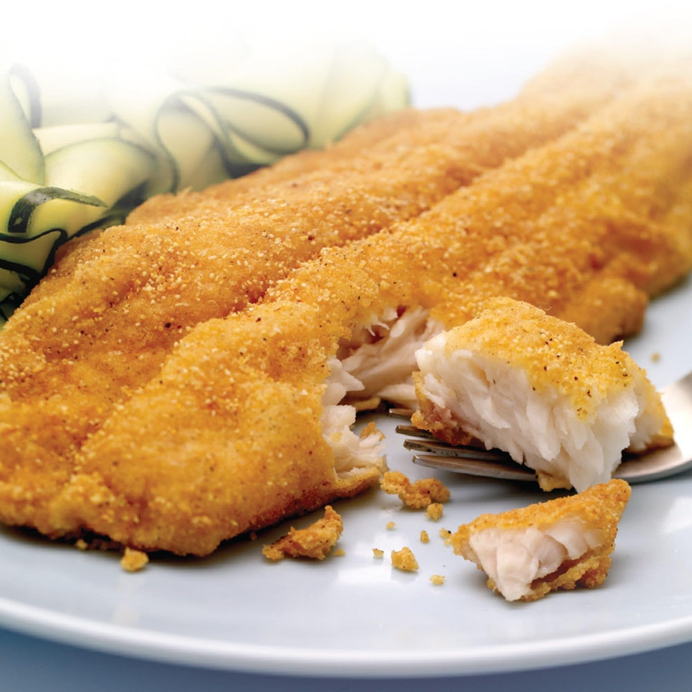 Oven-baked seafood using Zatarain's Fish Fri for a lighter crunch.
