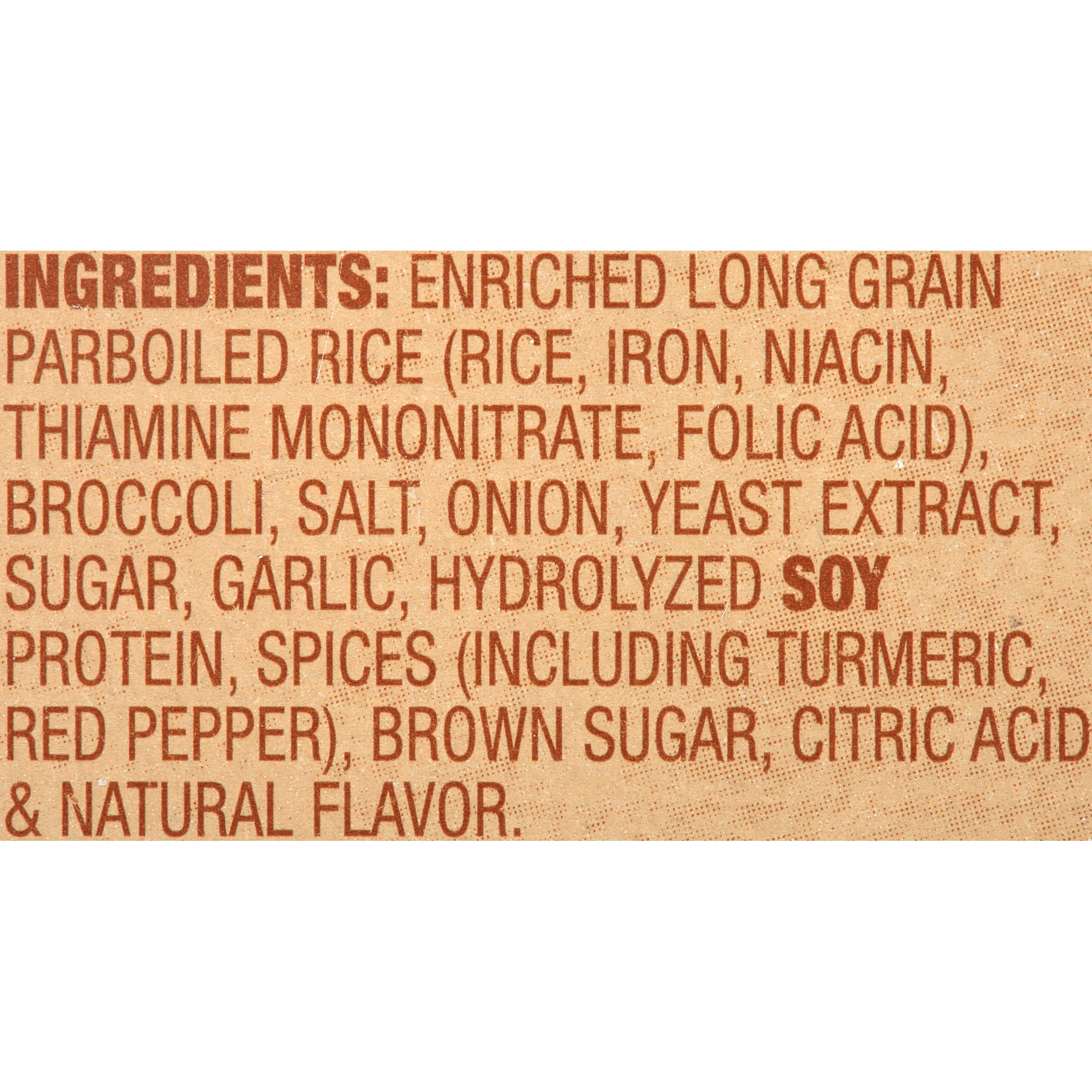 Zatarain's Yellow Rice with Broccoli served ready on plate, ideal with shrimp or chicken.