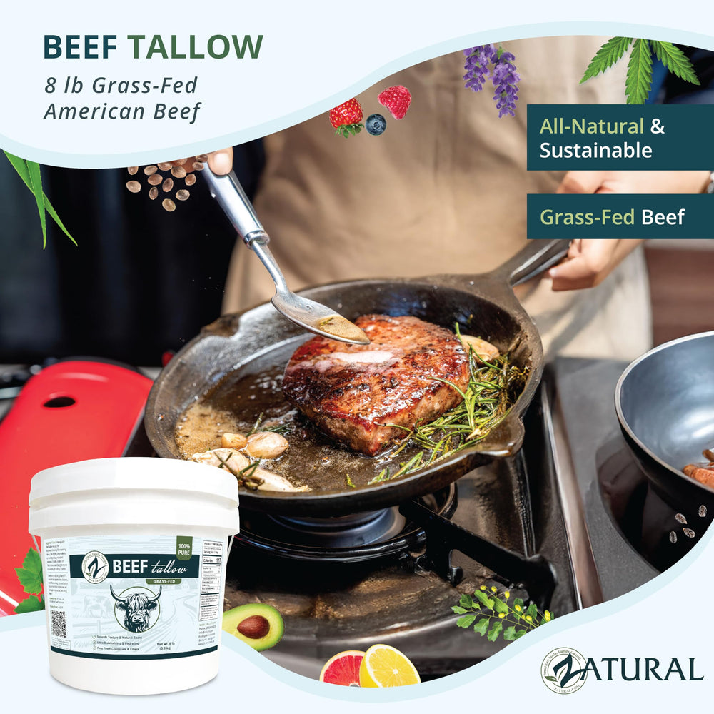 Zatural beef tallow pan-sear image highlighting high-heat cooking potential