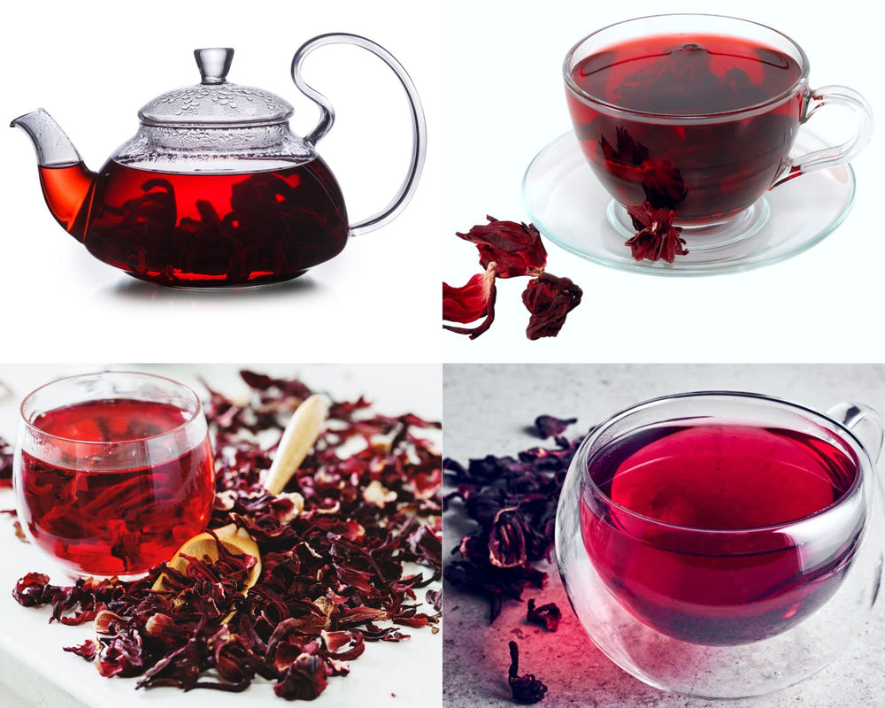 ZAVBE hibiscus dried flowers close-up with tart, fruity notes.