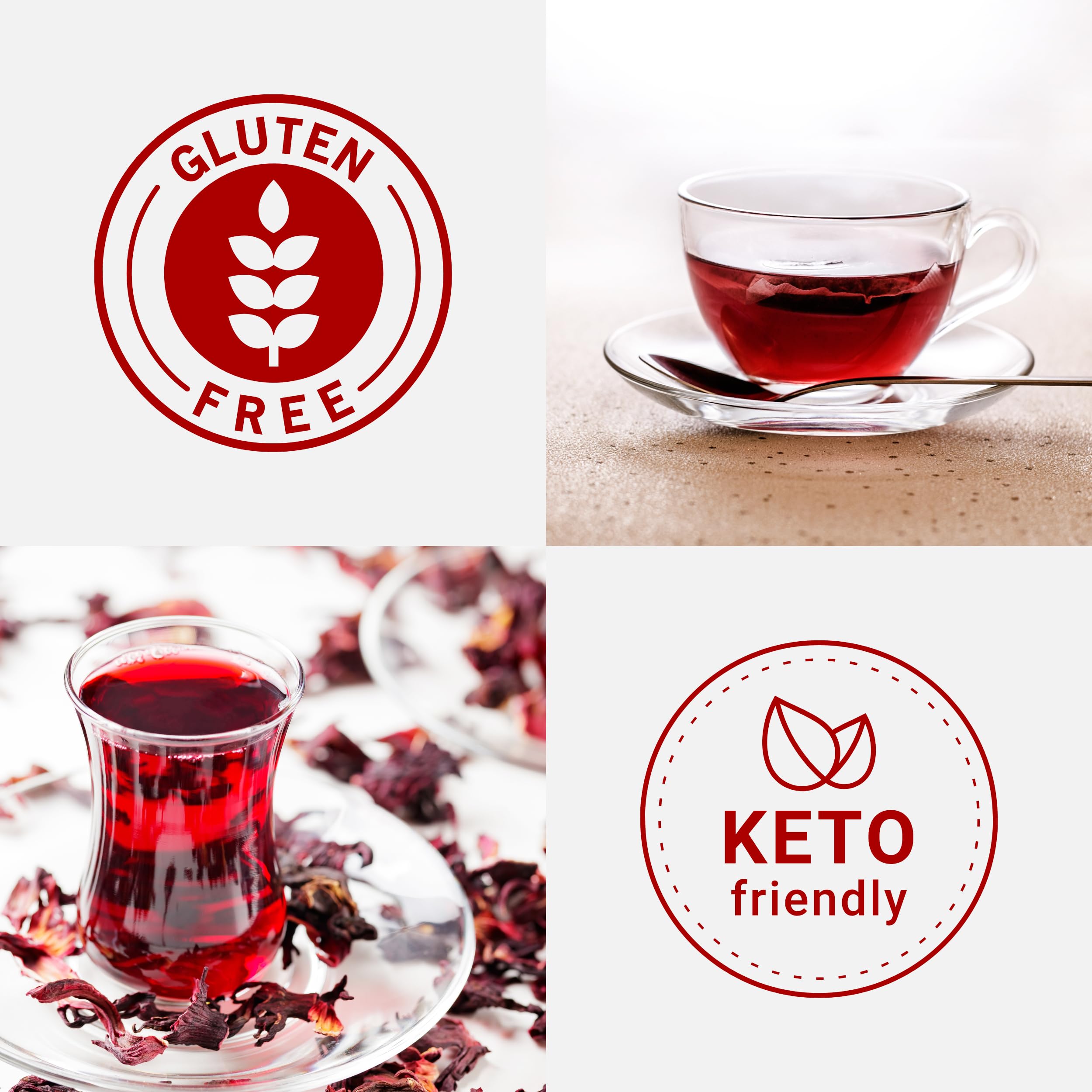 ZAVBE Hibiscus Tea hot brew option delivers bright aroma and bold color.
