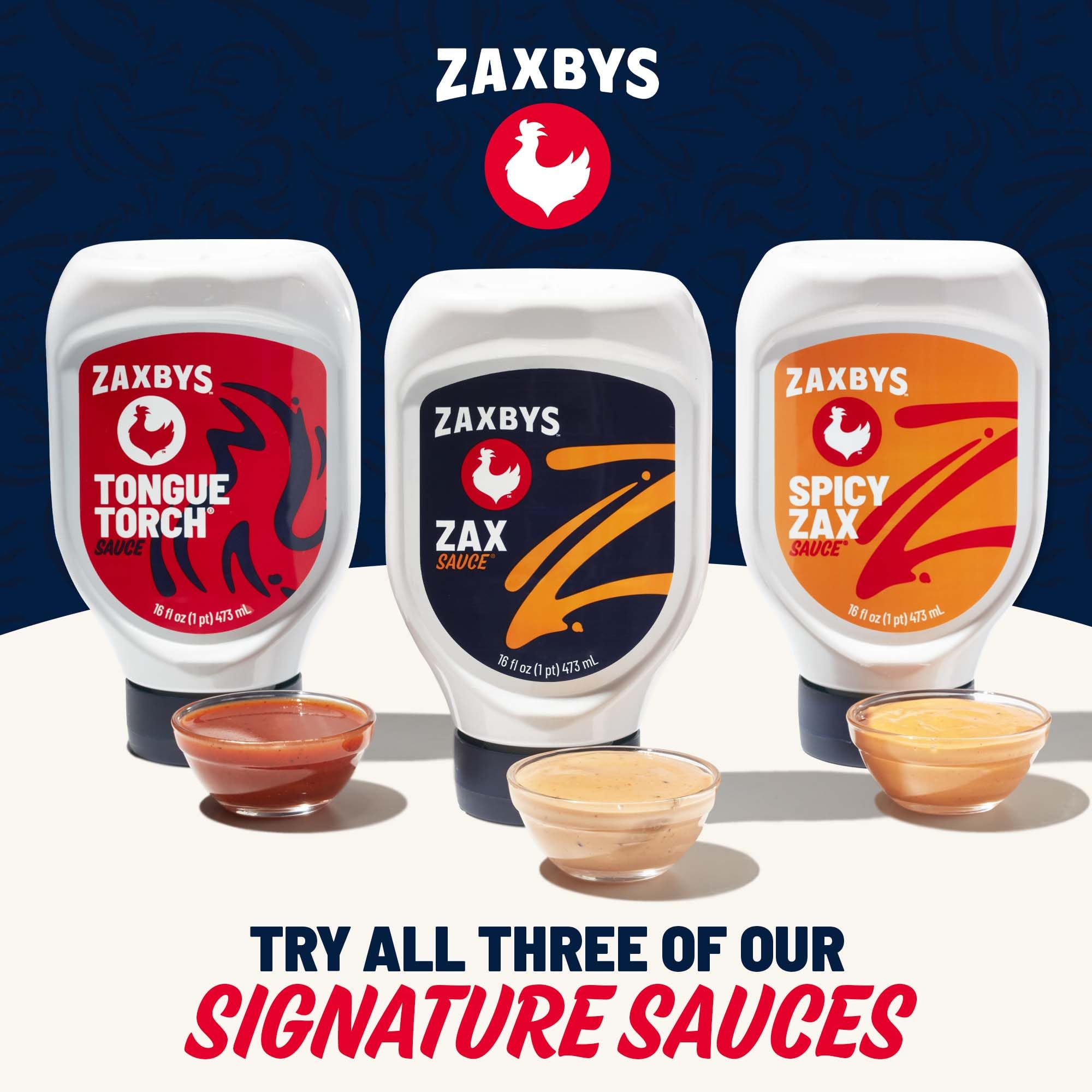 Zax Sauce label close-up, showcasing logo and secret recipe vibe.