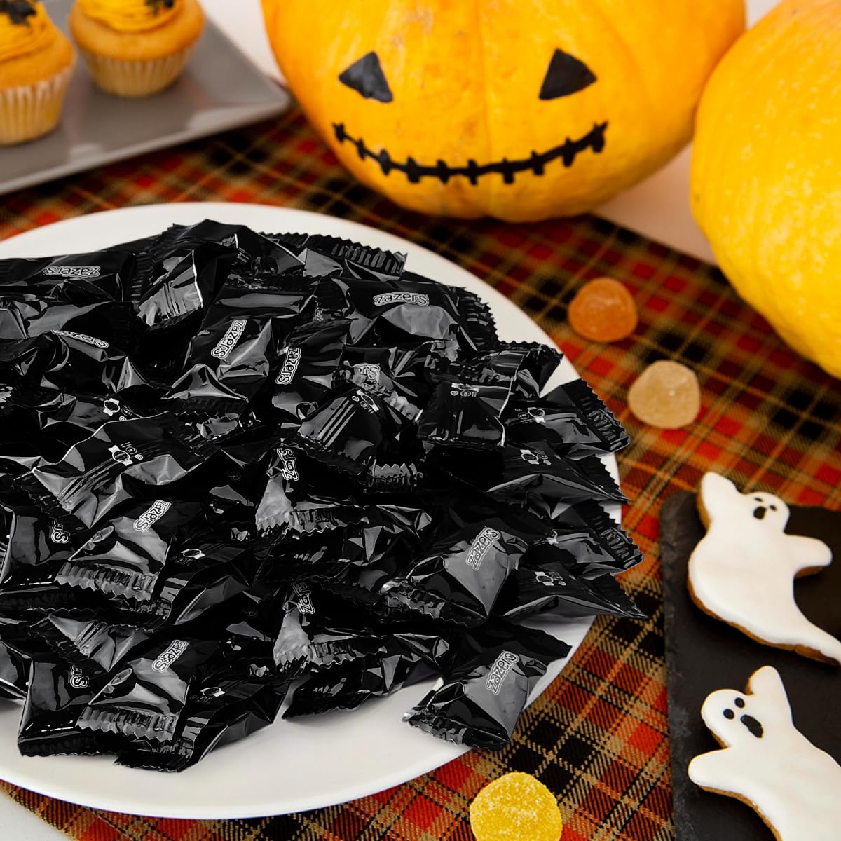 Bar Mitzvah dessert table with black foil candy
