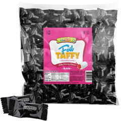 Zazers black-foil cherry taffy in a bag, party-ready