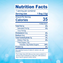 Zazers blue raspberry mini cotton candy wraps show snack-ready treats.