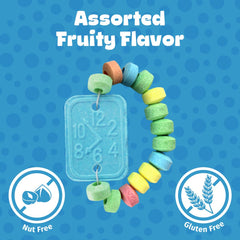 Zazers candy bracelets in blue, ready for easy handing out at events.