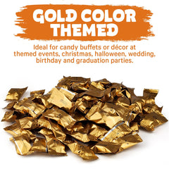 Zazers gold-themed candy buffet setup for events.