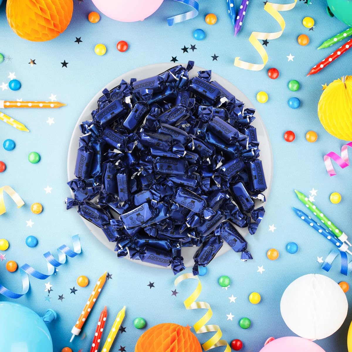 Kosher-certified Zazers candy ensures dietary options for guests.